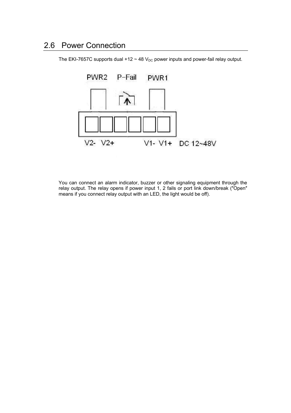6 power connection | Advantech EKI-7657C User Manual | Page 31 / 110
