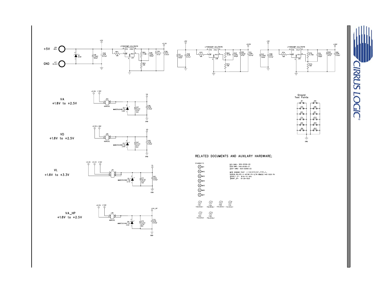 Figure 15. power (schematic sheet 6), Figure 15.power (schematic sheet 6), Cdb43l21 | Cirrus Logic CDB43L21 User Manual | Page 21 / 25