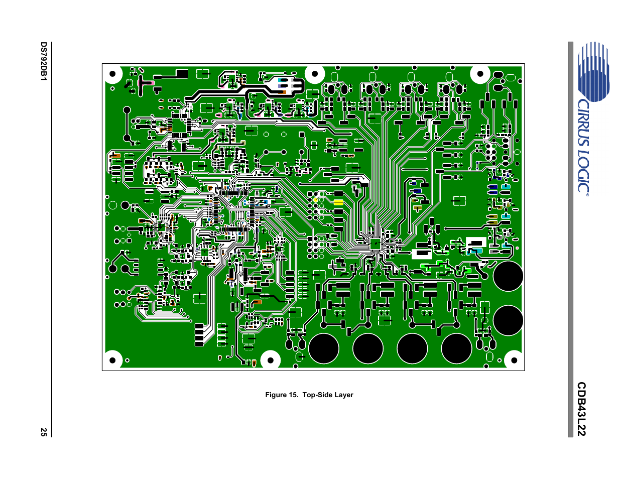 Figure 15. top-side layer, Figure 15.top-side layer, Figure 15 | Shows the, Cdb43l22 | Cirrus Logic CDB43L22 User Manual | Page 25 / 31