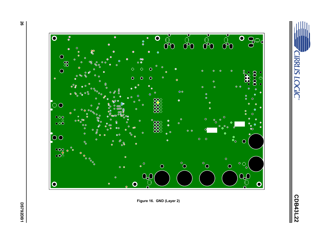 Figure 16. gnd (layer 2), Figure 16.gnd (layer 2), Cdb43l22 | Cirrus Logic CDB43L22 User Manual | Page 26 / 31