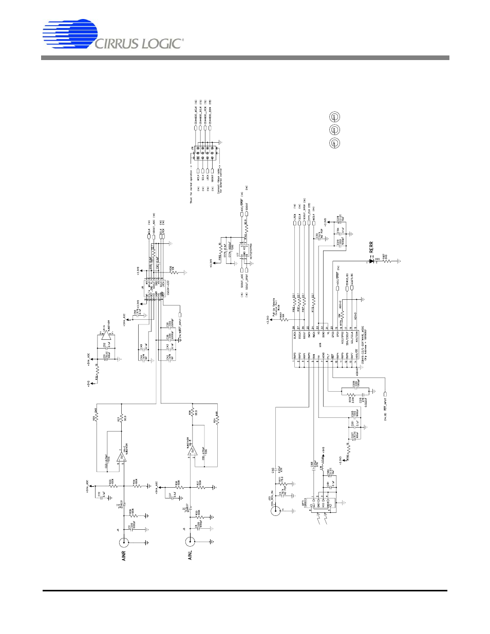 Crd44600-ph-fb schematics, Figure 9. audio inputs, 9 through | Cirrus Logic CRD44600-PH-FB User Manual | Page 15 / 32