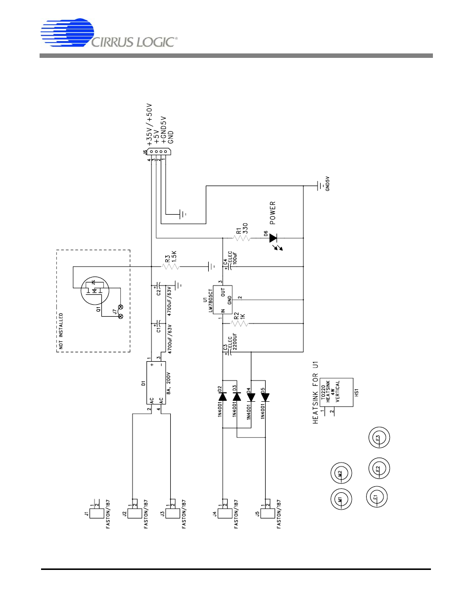 Crd44600-ph-fb power supply schematics, Figure 14. power supply | Cirrus Logic CRD44600-PH-FB User Manual | Page 20 / 32