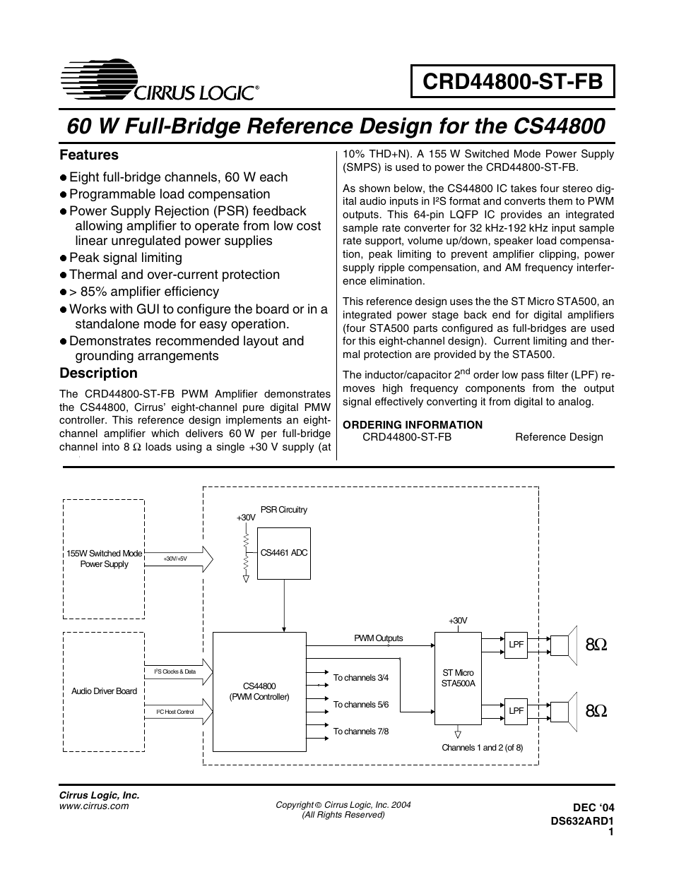 Cirrus Logic CRD44800-ST-FB User Manual | 28 pages