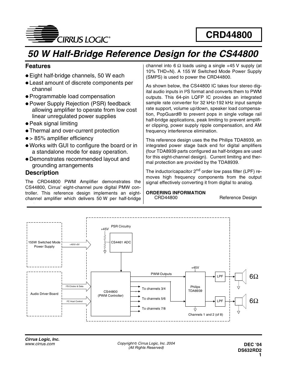 Cirrus Logic CRD44800 User Manual | 29 pages