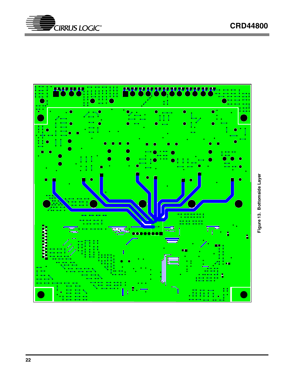 Figure 13. bottomside layer | Cirrus Logic CRD44800 User Manual | Page 22 / 29