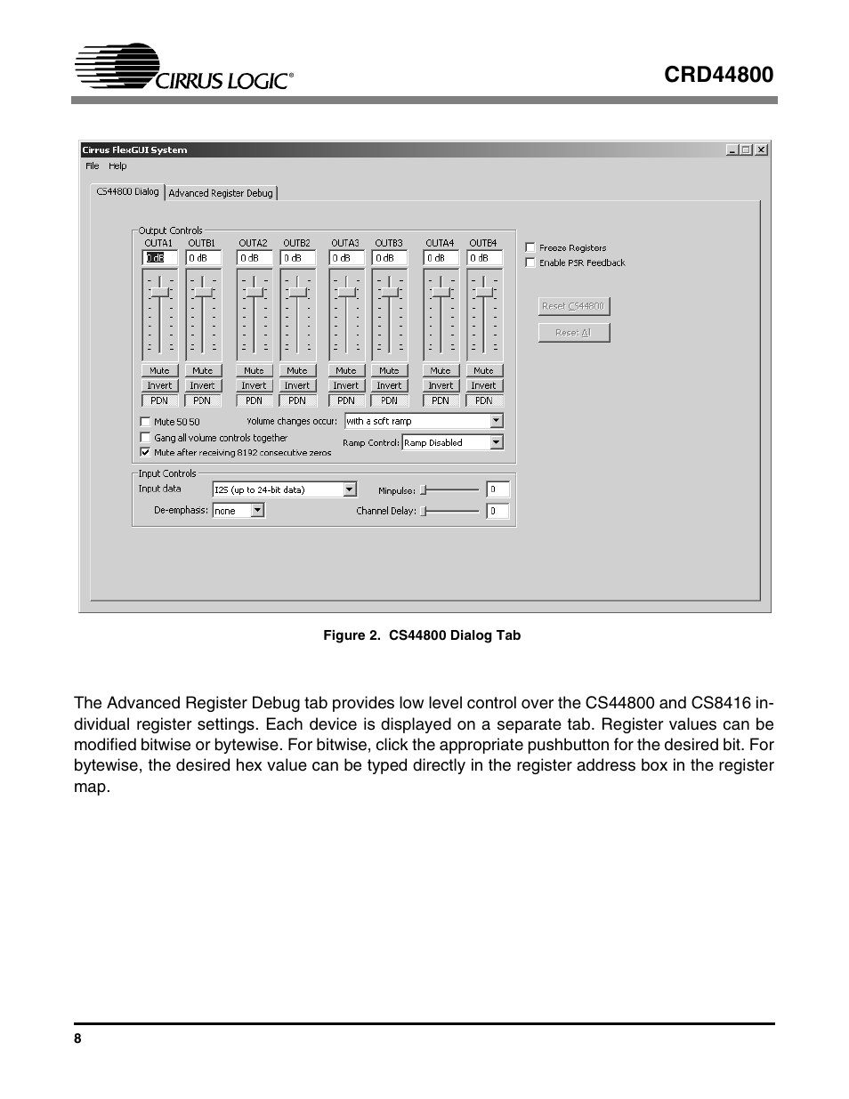 Figure 2. cs44800 dialog tab | Cirrus Logic CRD44800 User Manual | Page 8 / 29