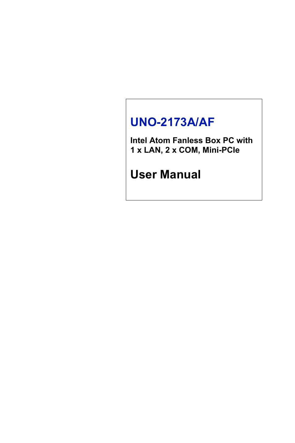 Advantech UNO 2173A/AF User Manual | 42 pages