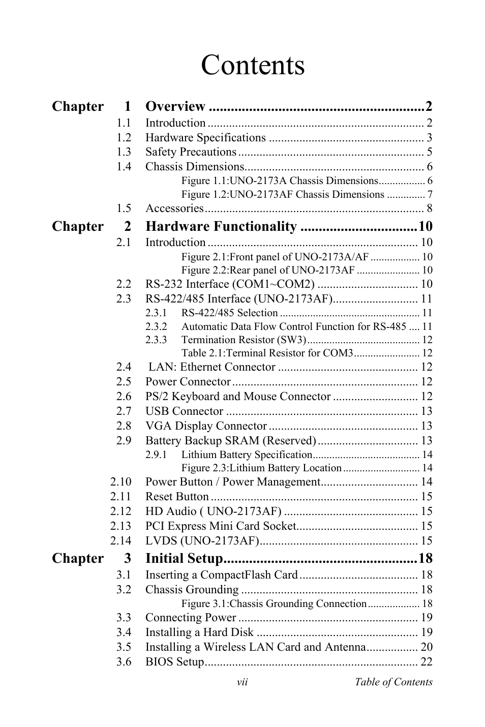Advantech UNO 2173A/AF User Manual | Page 7 / 42