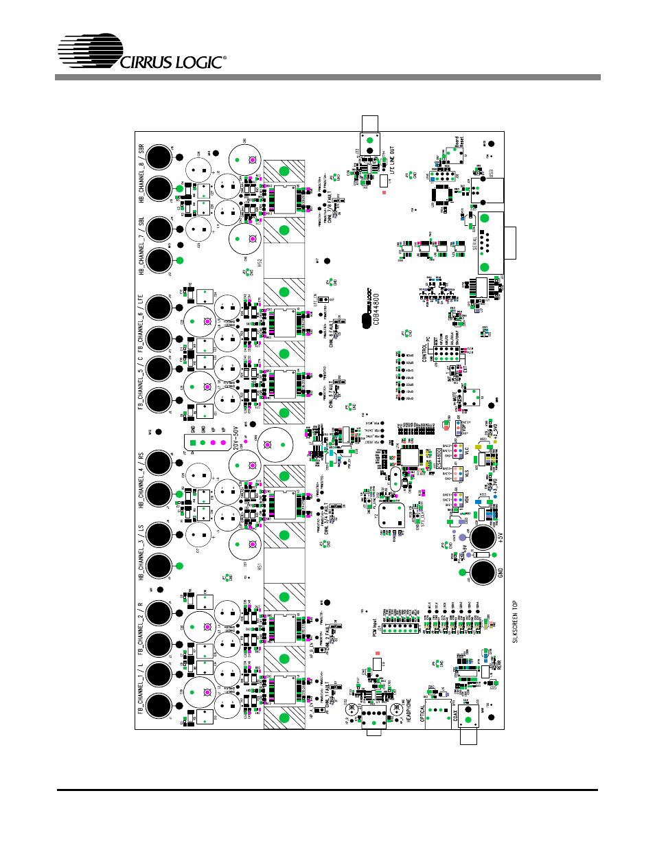 Layout, Figure 13. silk screen, 13 through | Cirrus Logic CDB44800 User Manual | Page 19 / 24
