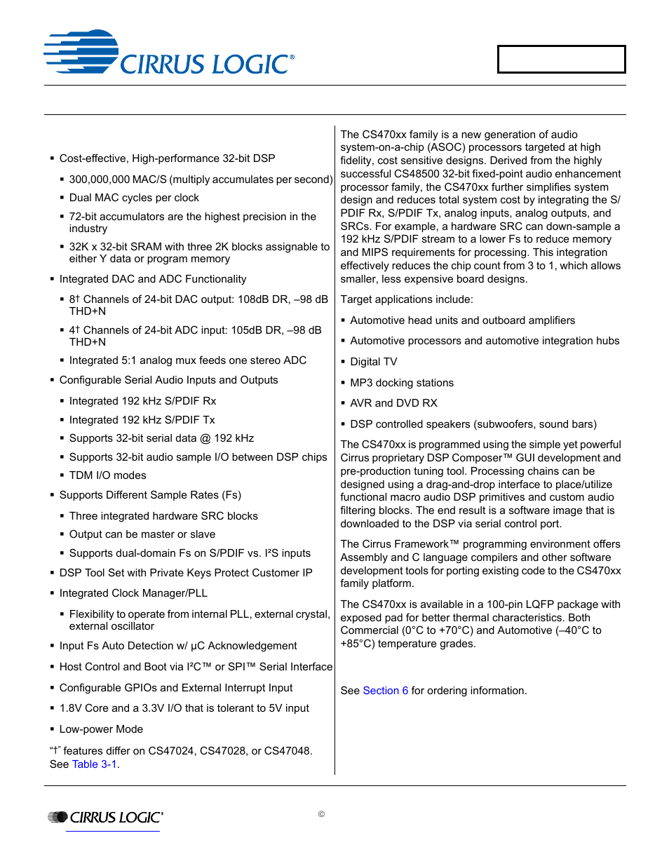 Cirrus Logic CS470xx User Manual | 32 pages