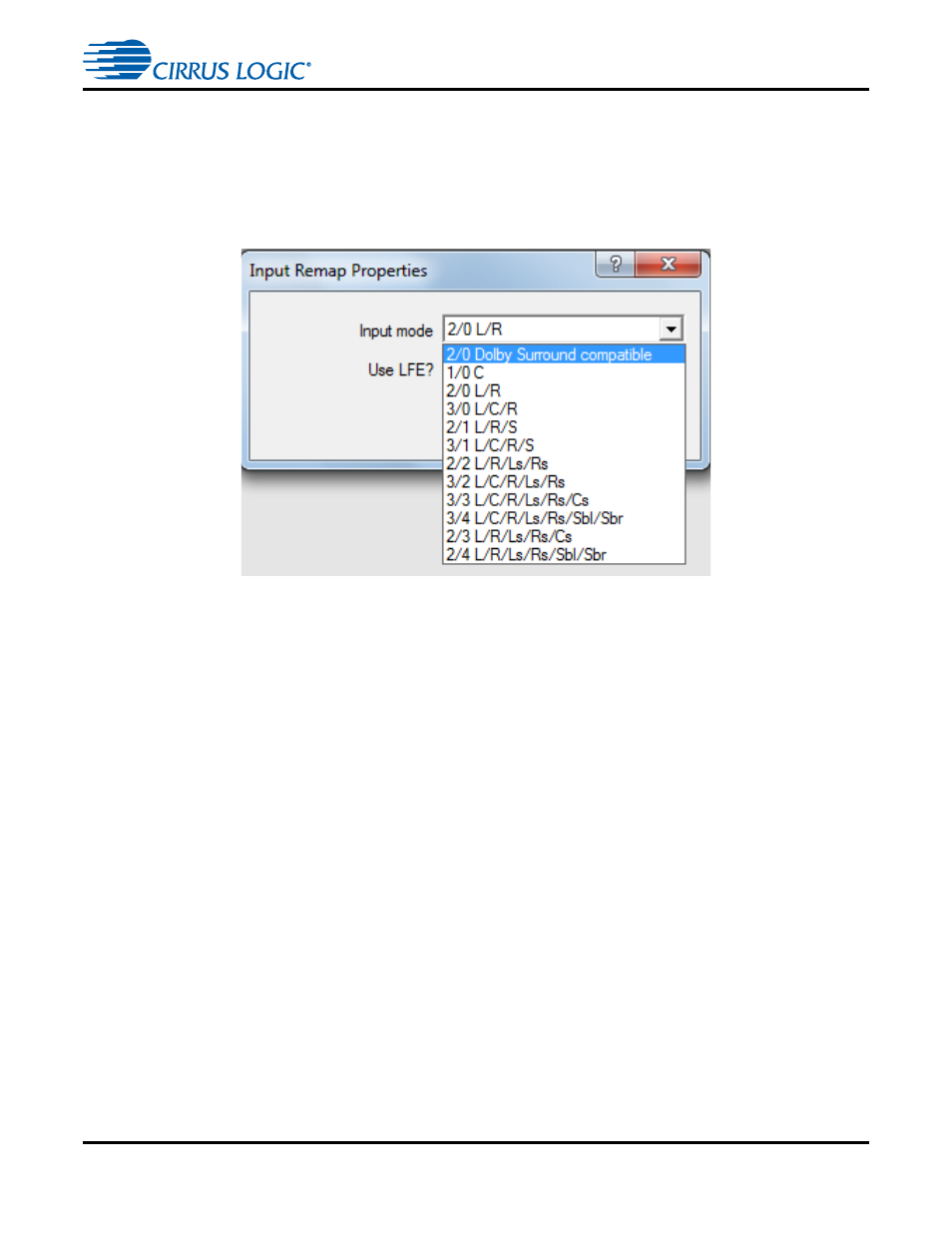 3 input channel remap, 4 output channel remap, Figure 4-7. input remap device properties -6 | Section 4.2.3 “input | Cirrus Logic CDB470xx User Manual | Page 41 / 87