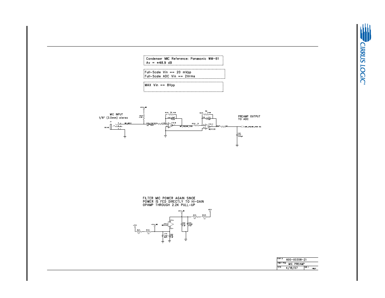 Figure 6-6. cdb47xxxs (sngle-ended) mic pre-amp -8, Figure 6-6 | Cirrus Logic CDB470xx User Manual | Page 60 / 87