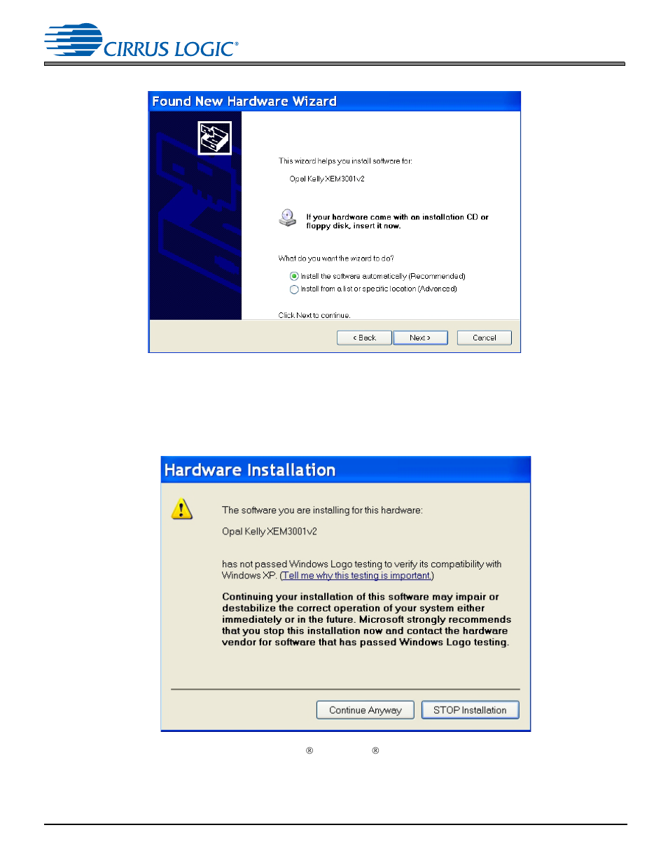 Figure 2-6. microsoft windows xp | Cirrus Logic CDB48500-USB User Manual | Page 13 / 47