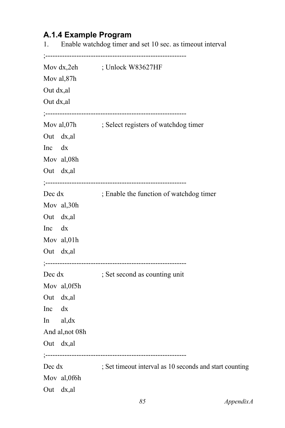 A.1.4 example program | Advantech PCE-5120 User Manual | Page 101 / 122