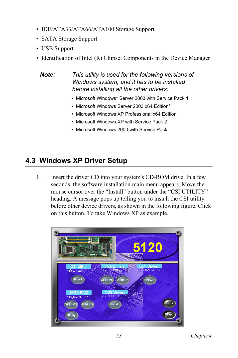 3 windows xp driver setup, Windows xp driver setup | Advantech PCE-5120 User Manual | Page 69 / 122