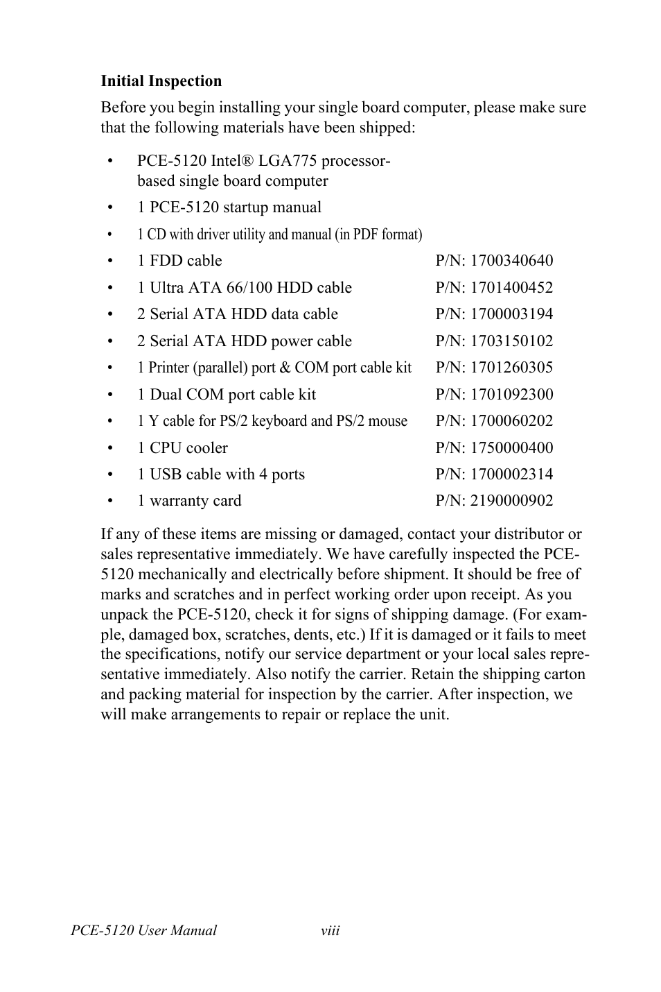 Advantech PCE-5120 User Manual | Page 8 / 122