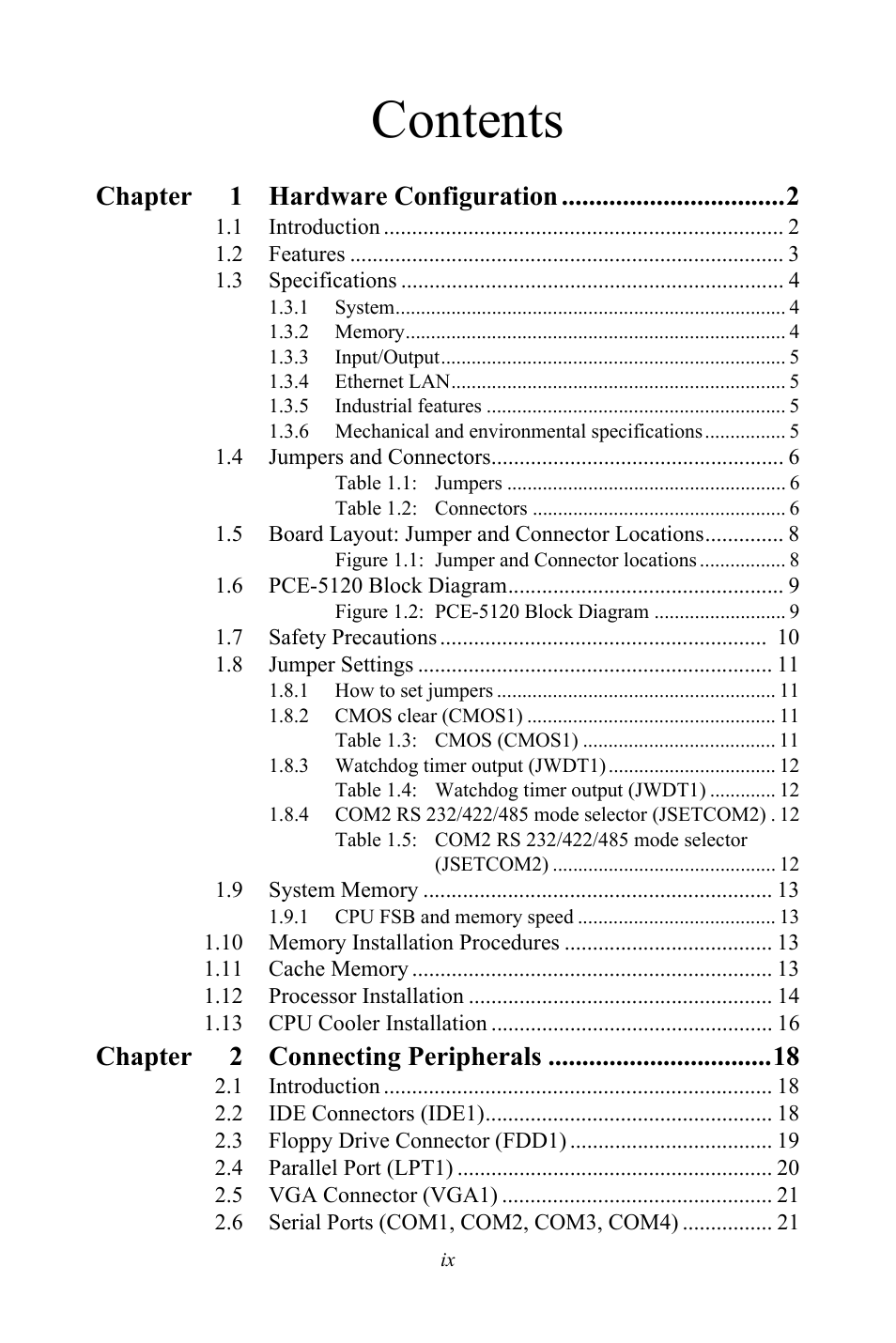 Advantech PCE-5120 User Manual | Page 9 / 122