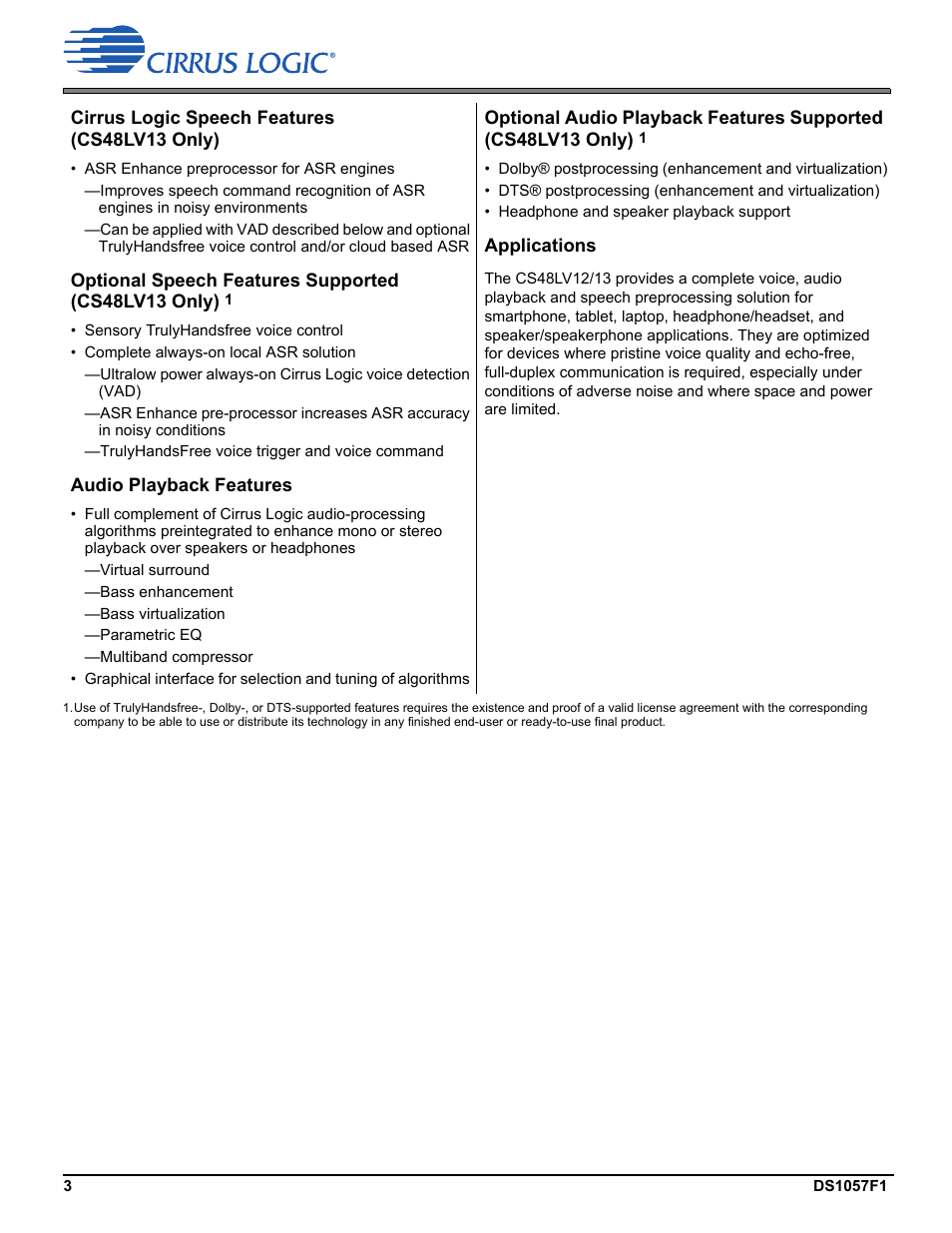 Cirrus Logic CS48LV13 User Manual | Page 3 / 26