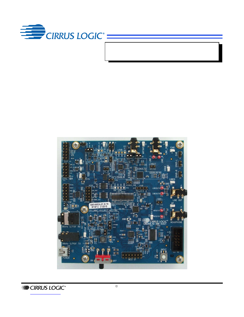 Cirrus Logic CRD48L10 User Manual | 44 pages