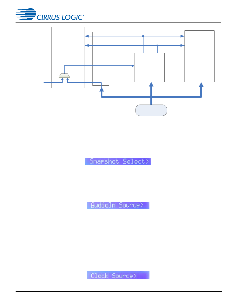 3 snapshot menu, 4 audioin source menu, 5 clock source menu | Cirrus Logic CRD48L10 User Manual | Page 25 / 44