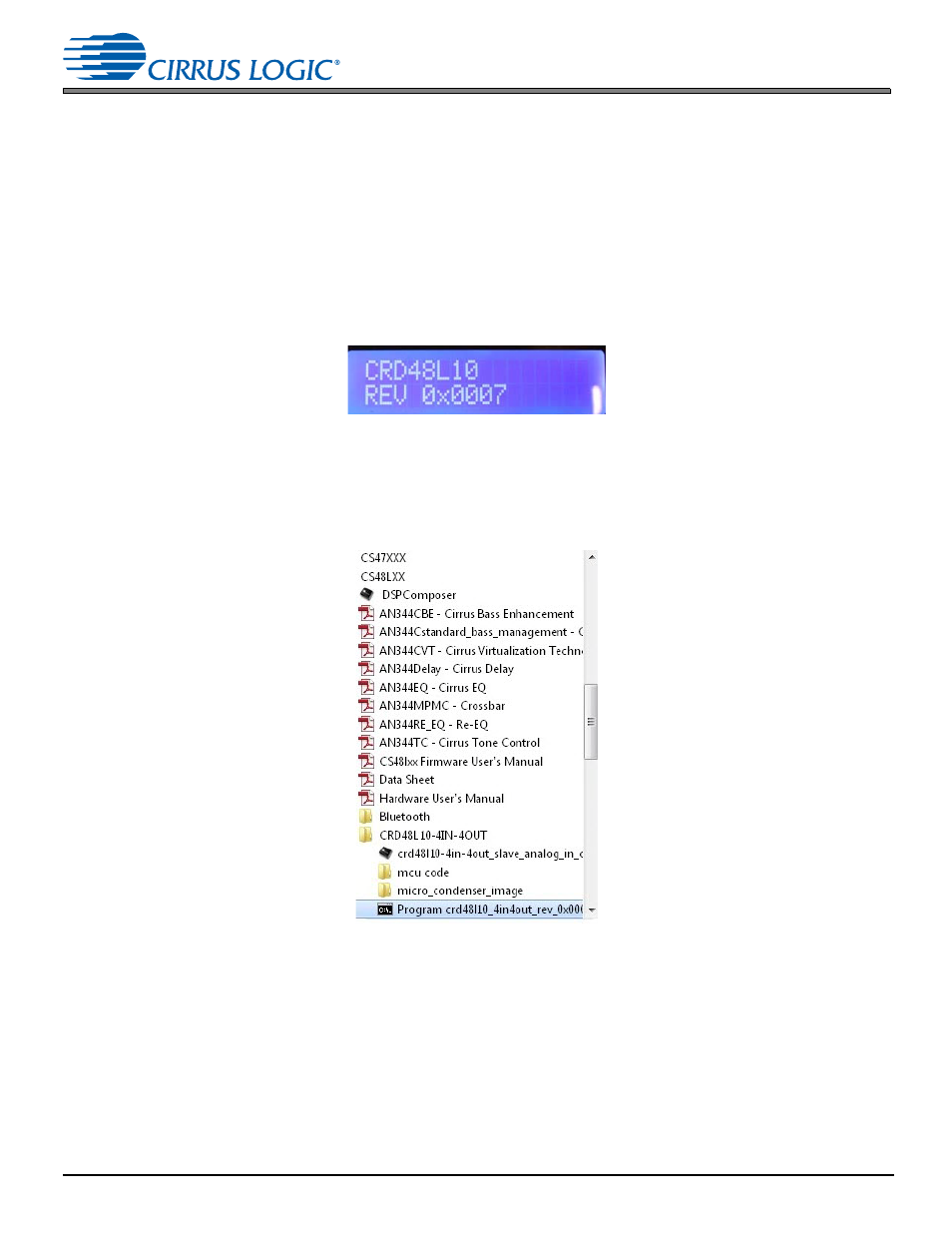 6 updating the mcu image, 1 checking the revision of mcu code in the board, 3 programming the mcu | Chapter 6, Updating the mcu image, Chapter 6 updating the mcu image | Cirrus Logic CRD48L10 User Manual | Page 31 / 44