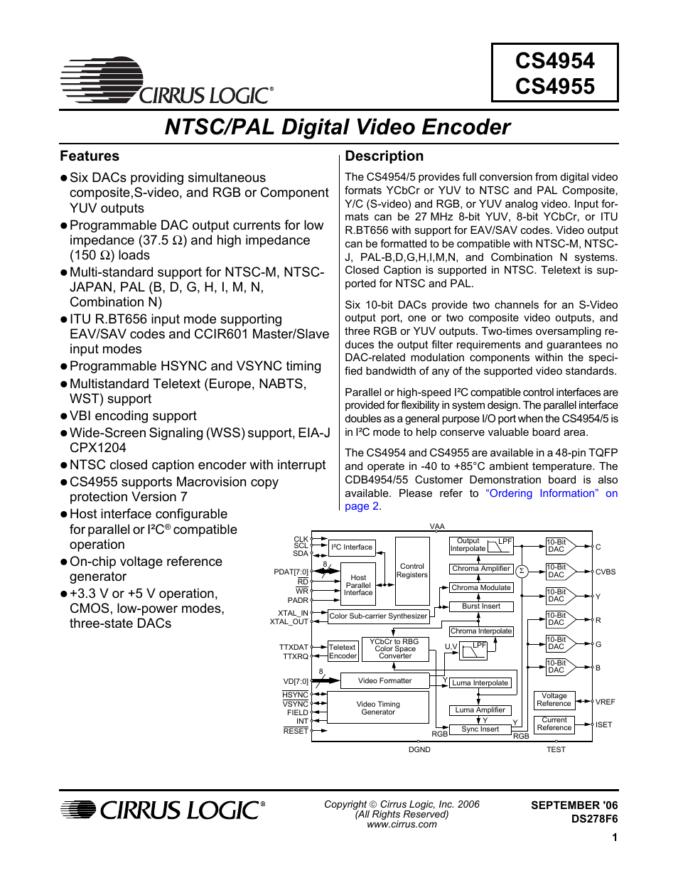 Cirrus Logic CS4955 User Manual | 60 pages