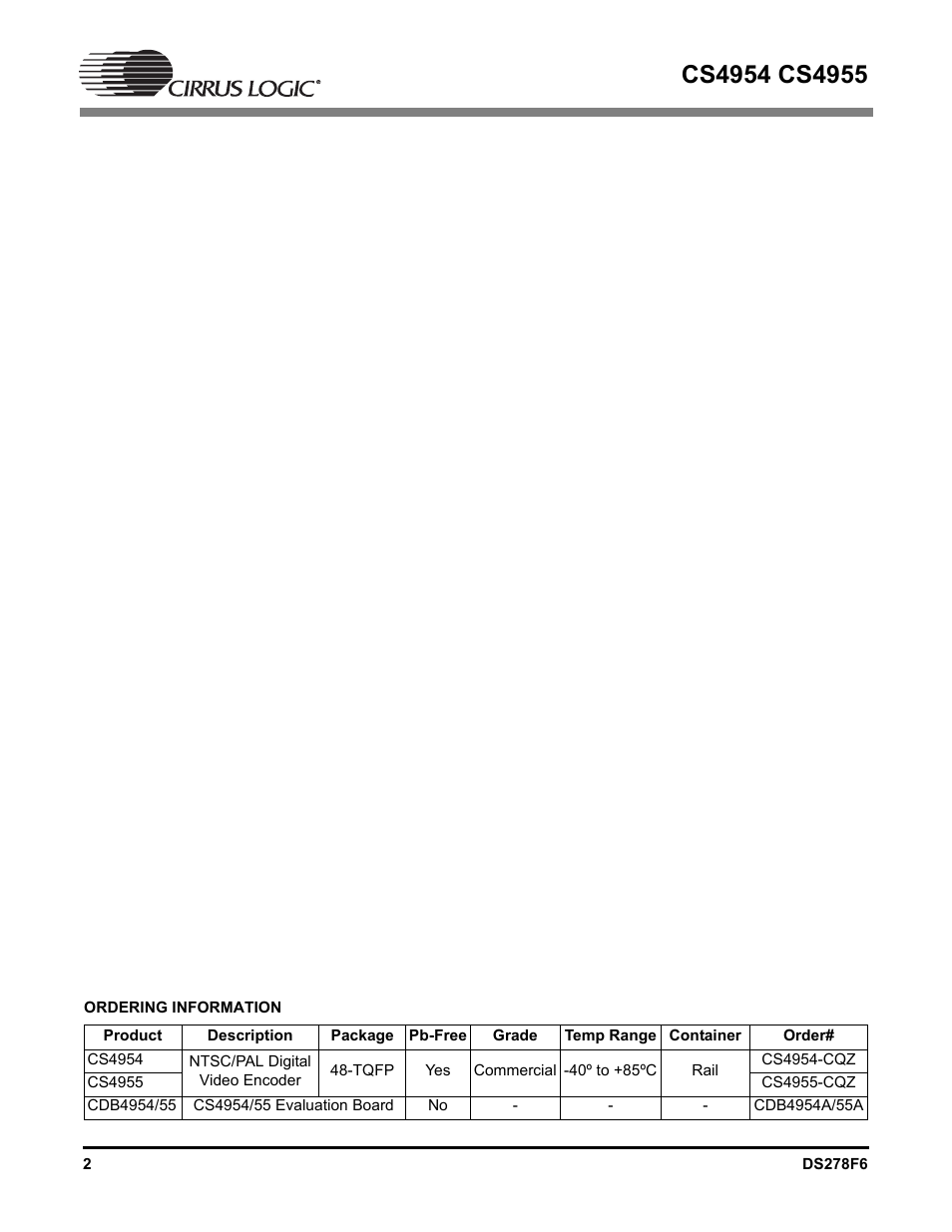 Cirrus Logic CS4955 User Manual | Page 2 / 60