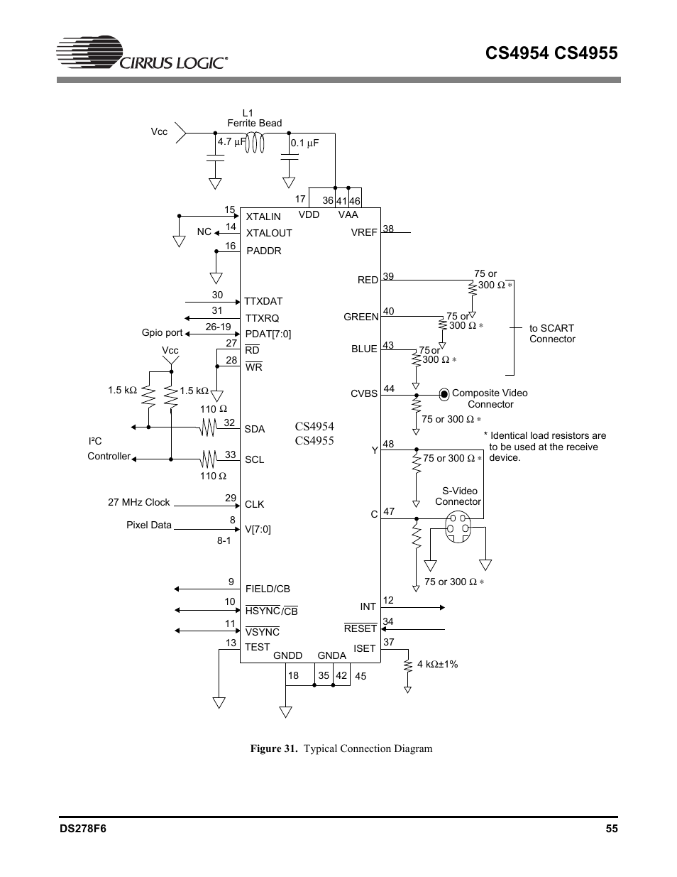 Figure 31. typical connection diagram | Cirrus Logic CS4955 User Manual | Page 55 / 60