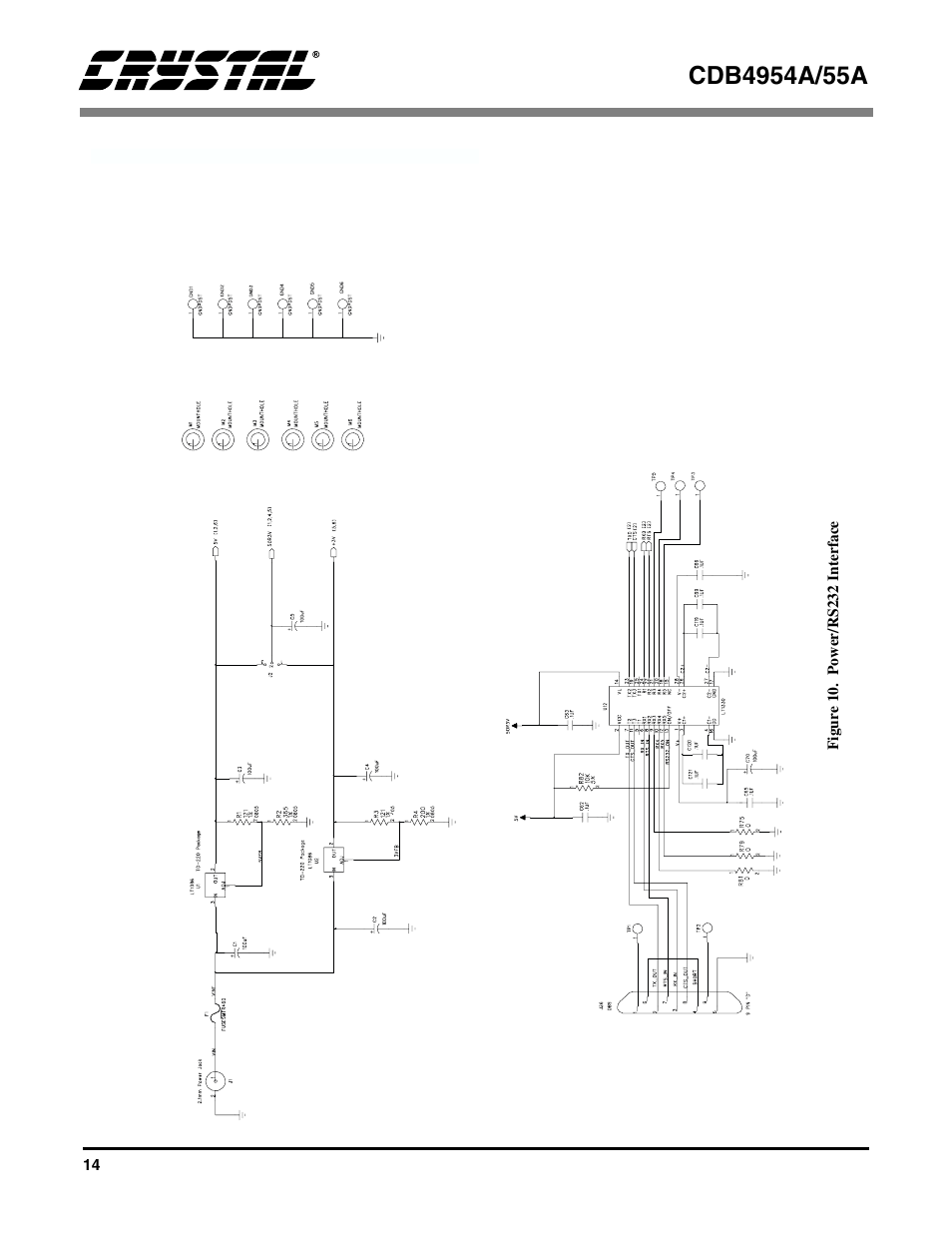 Figure 10. power/rs232 interface, Figure 10 | Cirrus Logic CDB4955A User Manual | Page 14 / 20