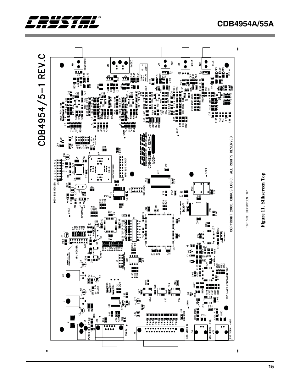 Figure 11. silkscreen top | Cirrus Logic CDB4955A User Manual | Page 15 / 20