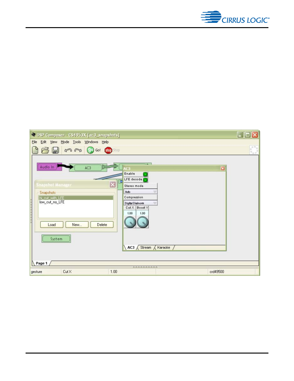 2 capturing snapshots, 2 capturing snapshots -19, Figure 8-13. dsp composer snapshot -19 | Cirrus Logic CS4970x4 User Manual | Page 129 / 162