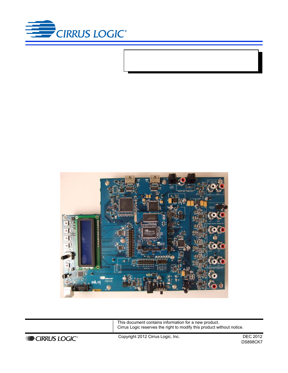 Cirrus Logic CK4970x4 User Manual | 63 pages