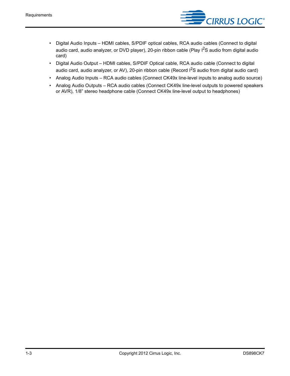4 cabling requirements, 4 cabling requirements -3 | Cirrus Logic CK4970x4 User Manual | Page 10 / 63