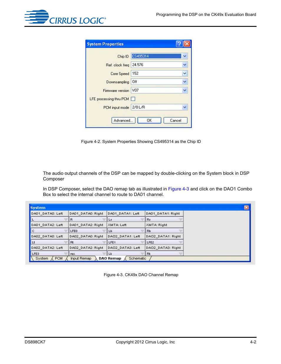 2 channel remap of the dsp, 2 channel remap of the dsp -2, Figure 4-2 | Cirrus Logic CK4970x4 User Manual | Page 36 / 63