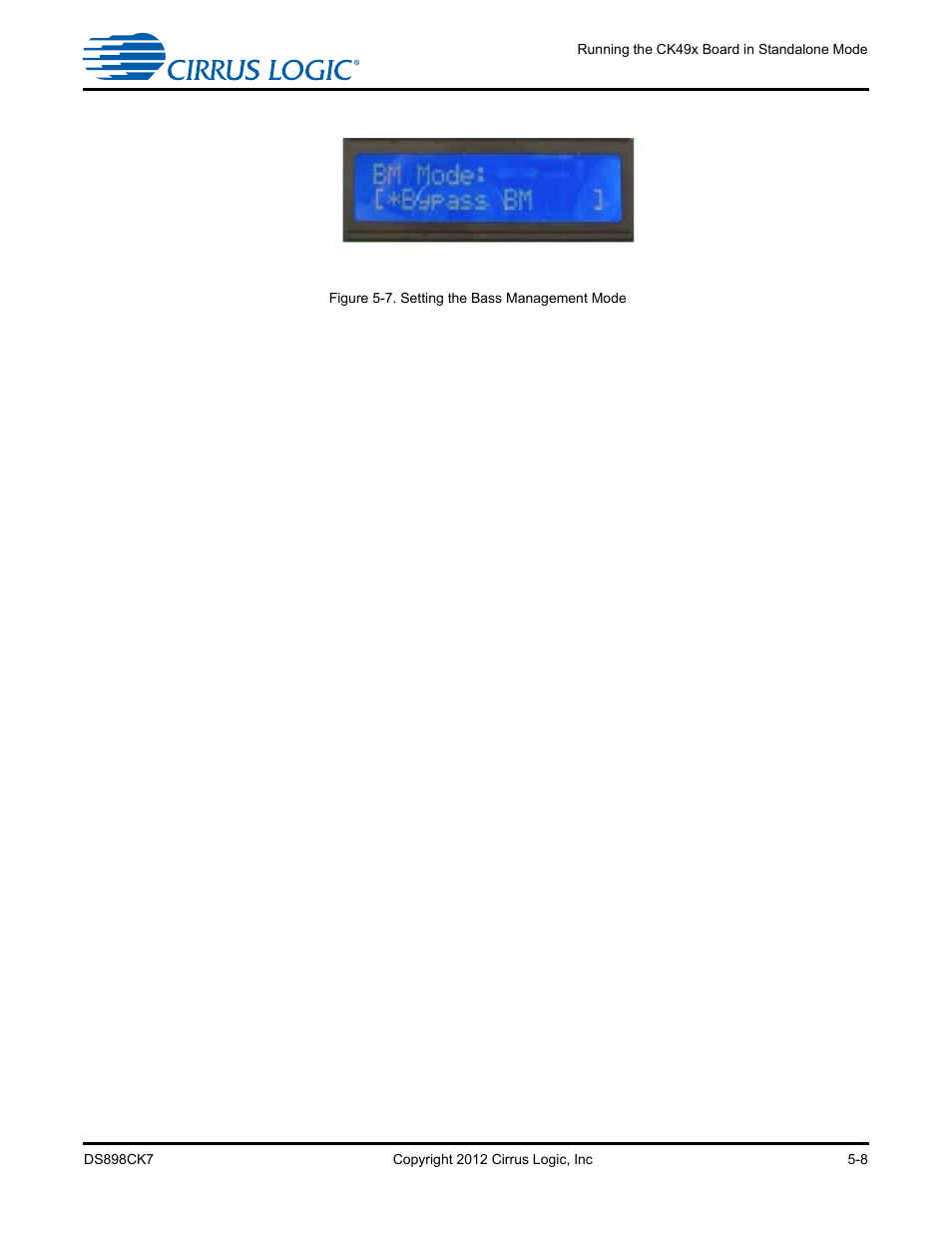 Figure 5-7. setting the bass management mode -8, Figure 5-7 | Cirrus Logic CK4970x4 User Manual | Page 51 / 63