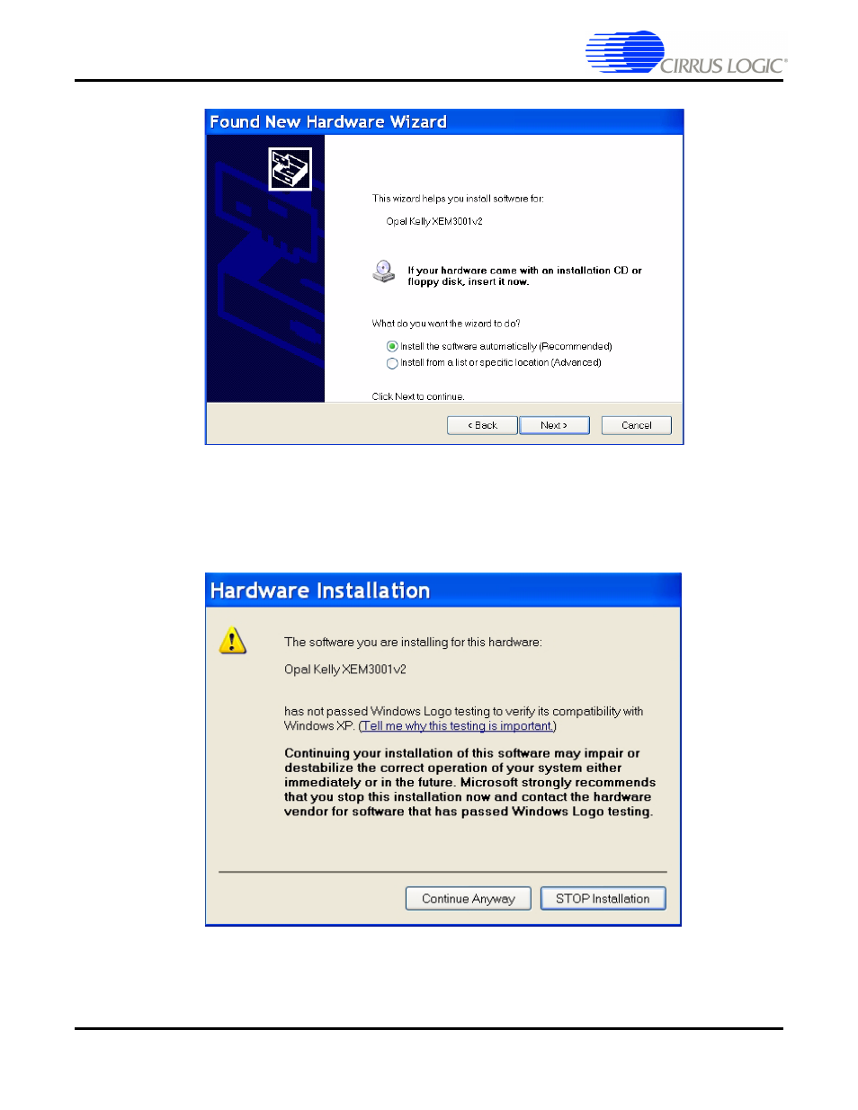 Figure 3-6. hardware installation window -5 | Cirrus Logic CRD49530-USB User Manual | Page 24 / 50