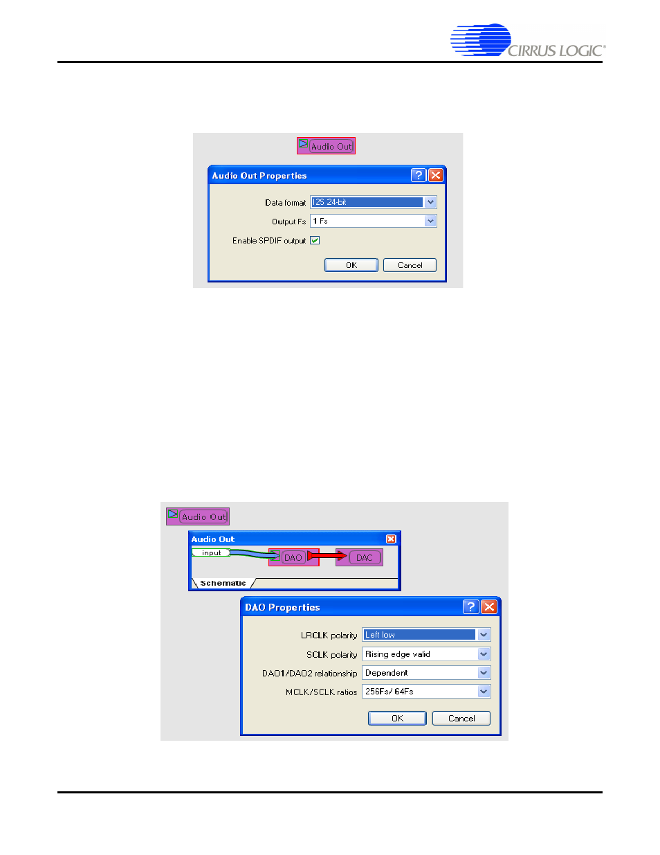 4 changing audio output source, 1 dao output of cs4953xx, 4 changing audio output source -7 | 1 dao output of cs4953xx -7, Figure 4-8. crd49530 audio out properties -7 | Cirrus Logic CRD49530-USB User Manual | Page 32 / 50