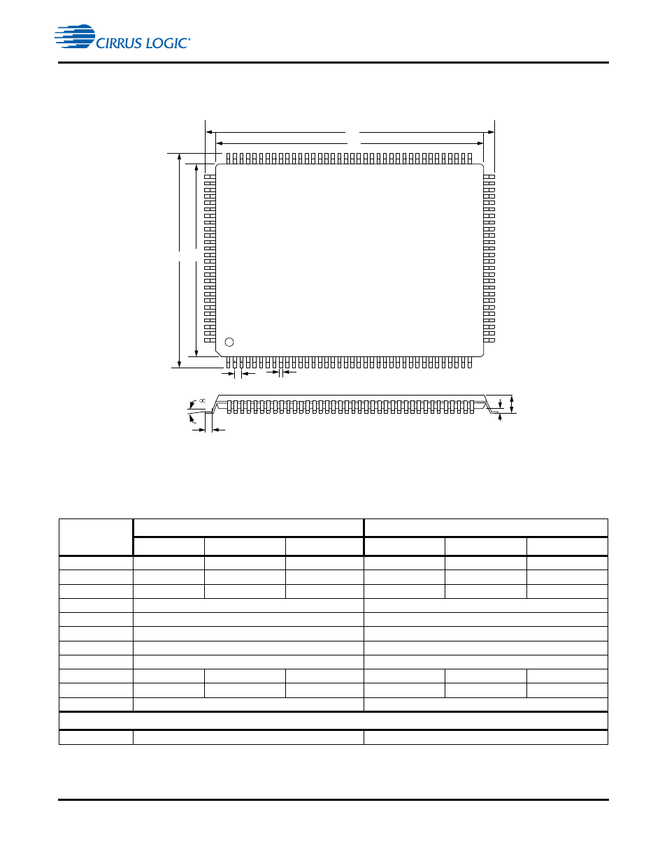 9 package mechanical drawings, 1 128-pin lqfp package drawing, Figure 20. 128-pin lqfp package drawing | Table 6. 128-pin lqfp package characteristics | Cirrus Logic CS4970x4 User Manual | Page 29 / 31