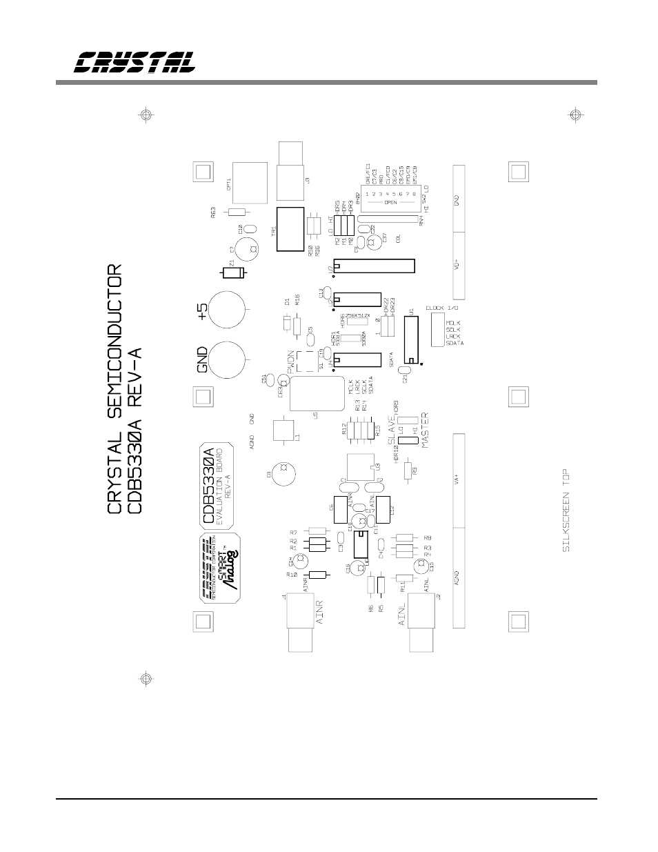 Figure 7. cdb5330a/31a component side silkscreen | Cirrus Logic CDB5331A User Manual | Page 11 / 14
