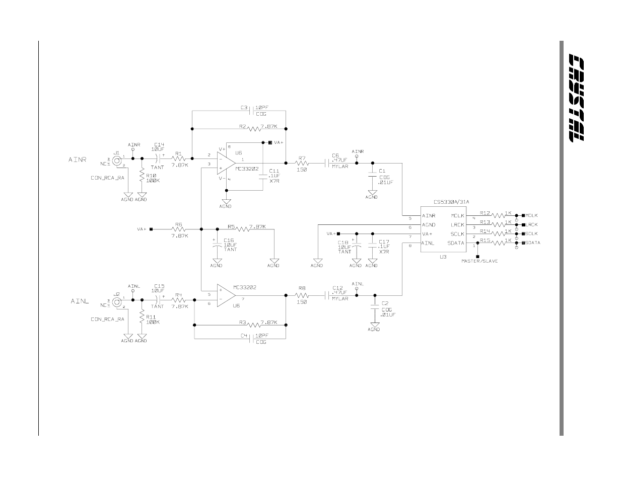 Figure 2. cs5330a/ 31a and connections | Cirrus Logic CDB5331A User Manual | Page 7 / 14