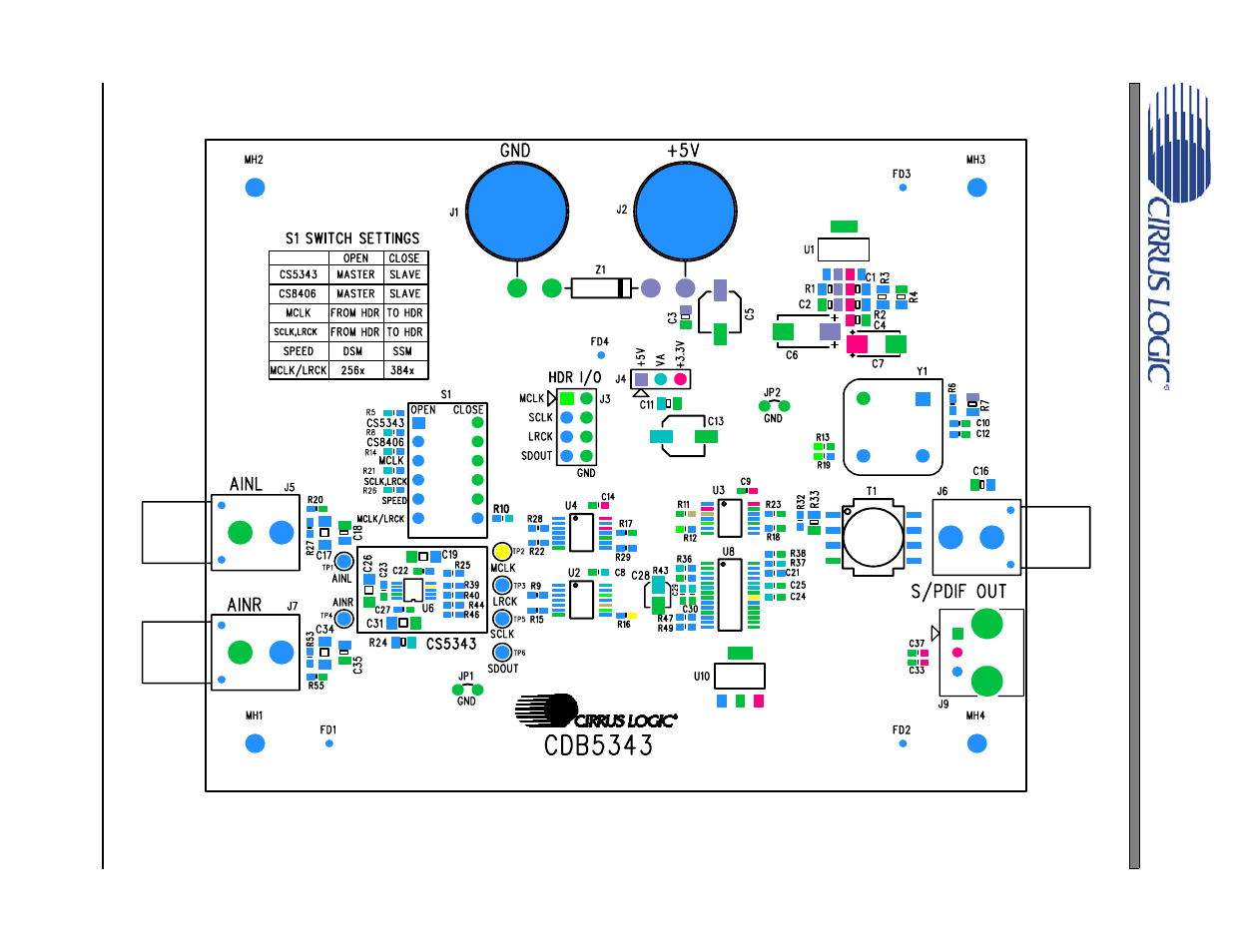 Cdb layout, Figure 25. cdb silk-screen, Figure 25 | Cirrus Logic CDB5343 User Manual | Page 20 / 23
