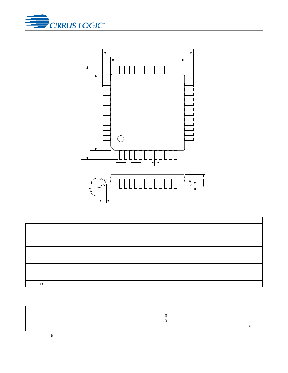 Package dimensions, Thermal characteristics and specifications, 48l lqfp package drawing | Cirrus Logic CS5345 User Manual | Page 41 / 42