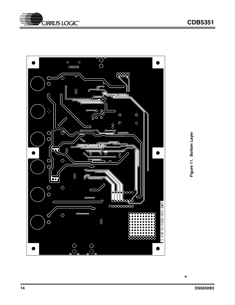 Figure 11. bottom layer, Cdb5351 | Cirrus Logic CDB5351 User Manual | Page 14 / 16
