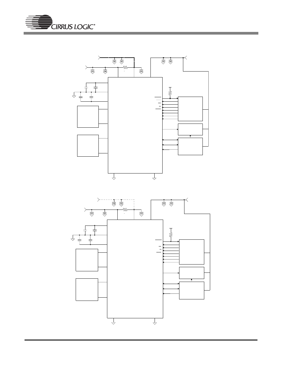 Typical connection diagrams, Figure 1. cs5361 typical connection diagram, Figure 2. cs5381 typical connection diagram | An232 | Cirrus Logic AN232 User Manual | Page 2 / 7