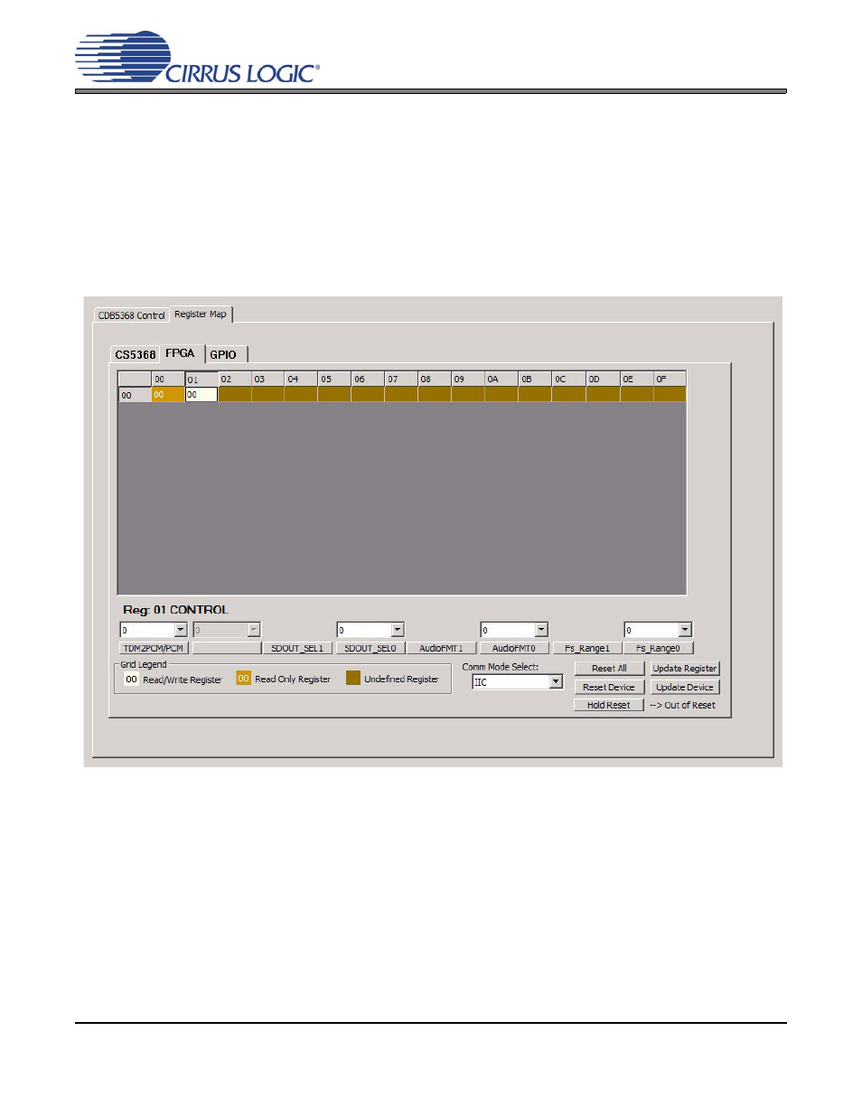 5 bit definitions, 1 cs5368 bits, 2 fpga bits | Figure 3. fpga low-level bit view, 1 cs5368 bits 3.5.2 fpga bits | Cirrus Logic CDB5368 User Manual | Page 8 / 24