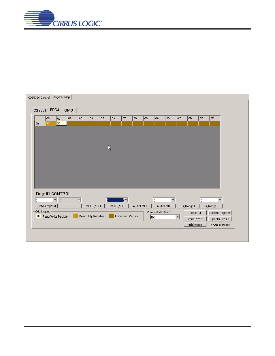 5 bit definitions, 1 cs5366 bits, 2 fpga bits | Figure 3. fpga low-level bit view, 1 cs5366 bits 3.5.2 fpga bits | Cirrus Logic CDB5366 User Manual | Page 8 / 24