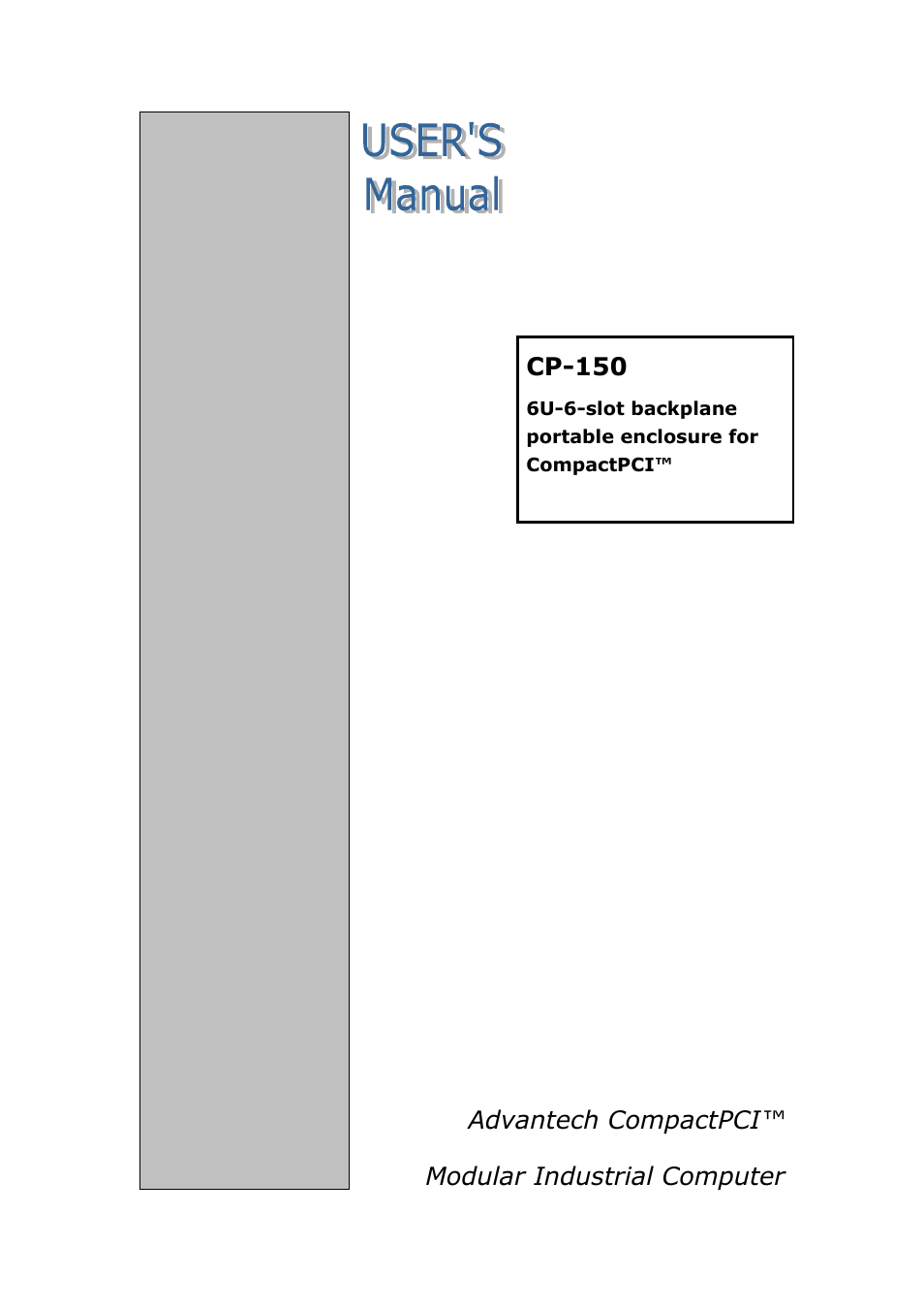 Advantech COMPACTPCI CP-150 User Manual | 54 pages