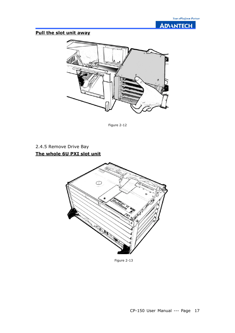 5 remove drive bay | Advantech COMPACTPCI CP-150 User Manual | Page 26 / 54
