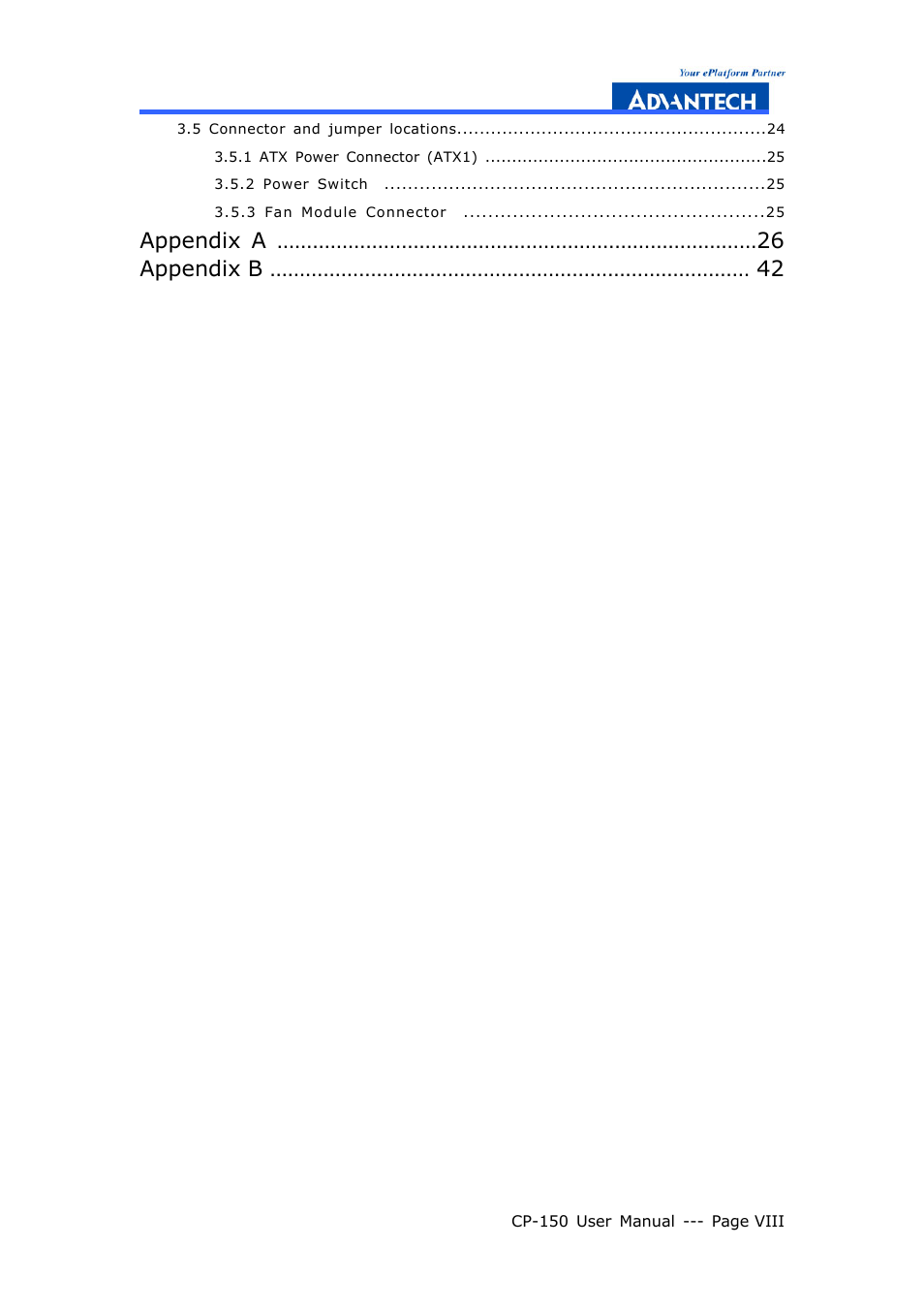 Advantech COMPACTPCI CP-150 User Manual | Page 8 / 54