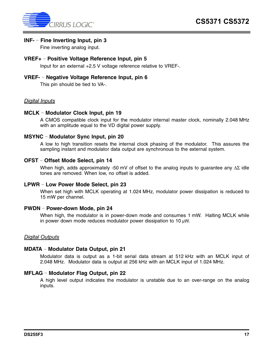 Cirrus Logic CS5372 User Manual | Page 17 / 22